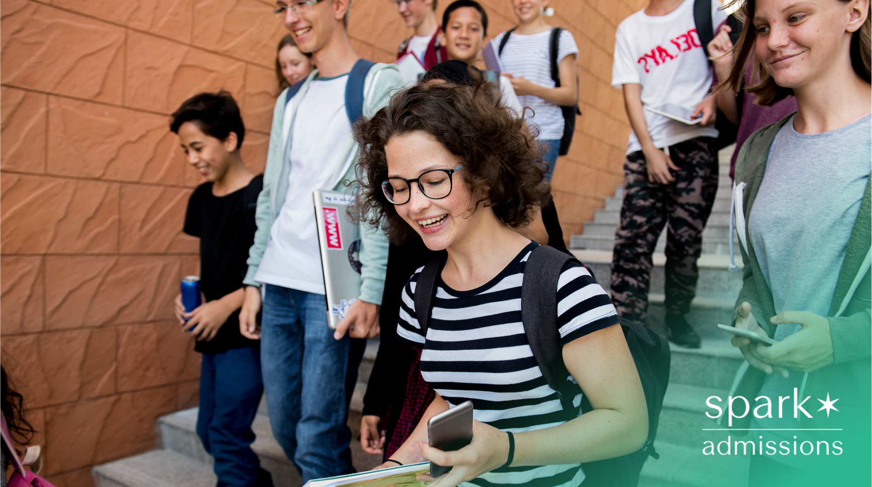 Students smiling at each other
