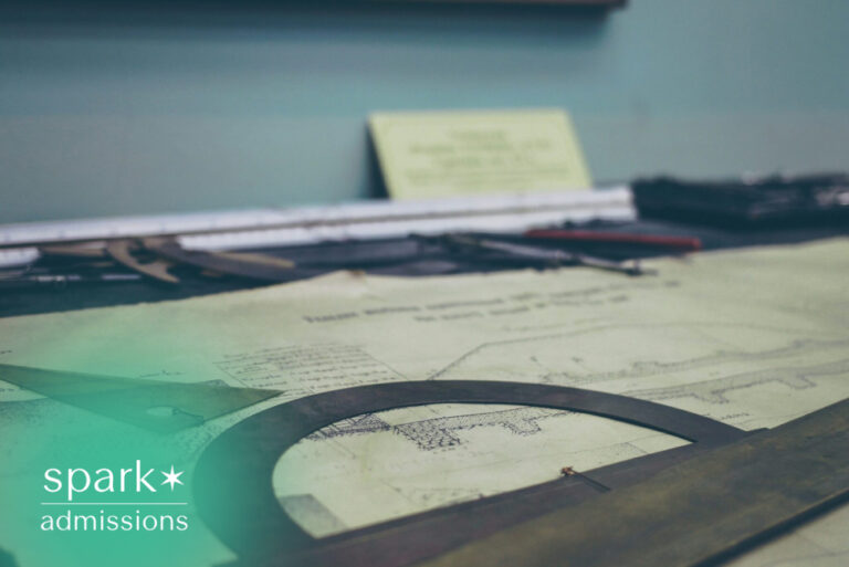 Architectural blueprints spread across a drafting table with measuring tools, rulers, and drafting instruments, representing building design, engineering, construction planning, and architecture.