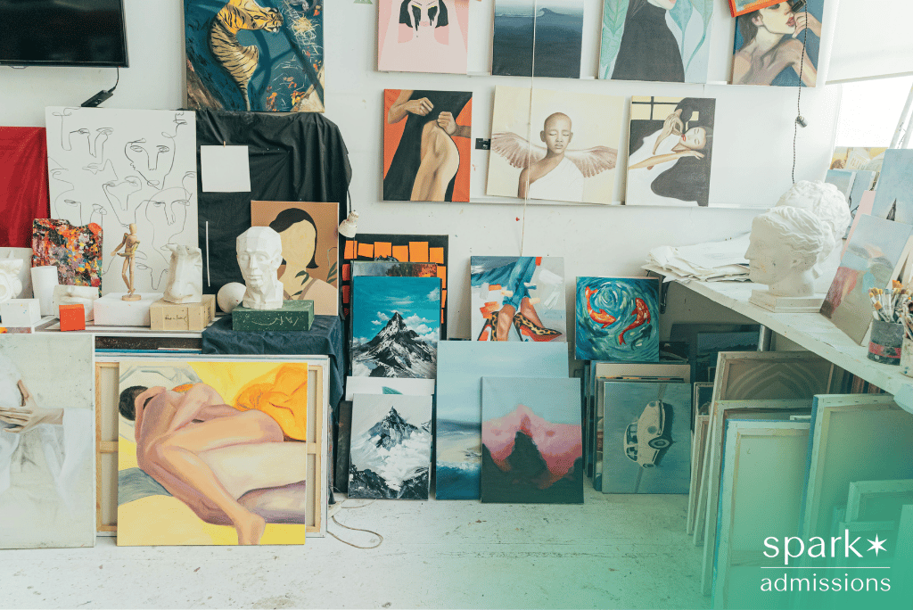 Collection of paintings and canvas art for portfolio admissions