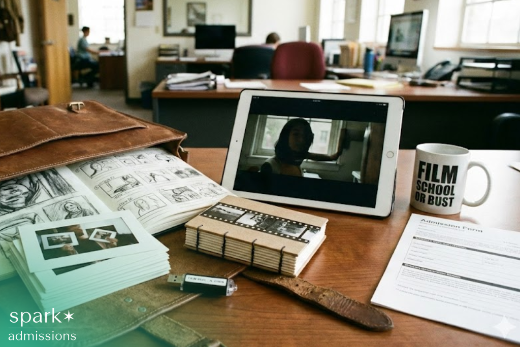 Art and film portfolio materials prepared for college admissions review